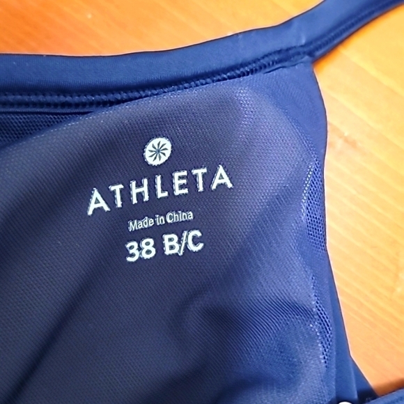 ATHLETA TWISTER GATHERED BIKINI TOP BLUE 38B/C - Picture 6 of 6